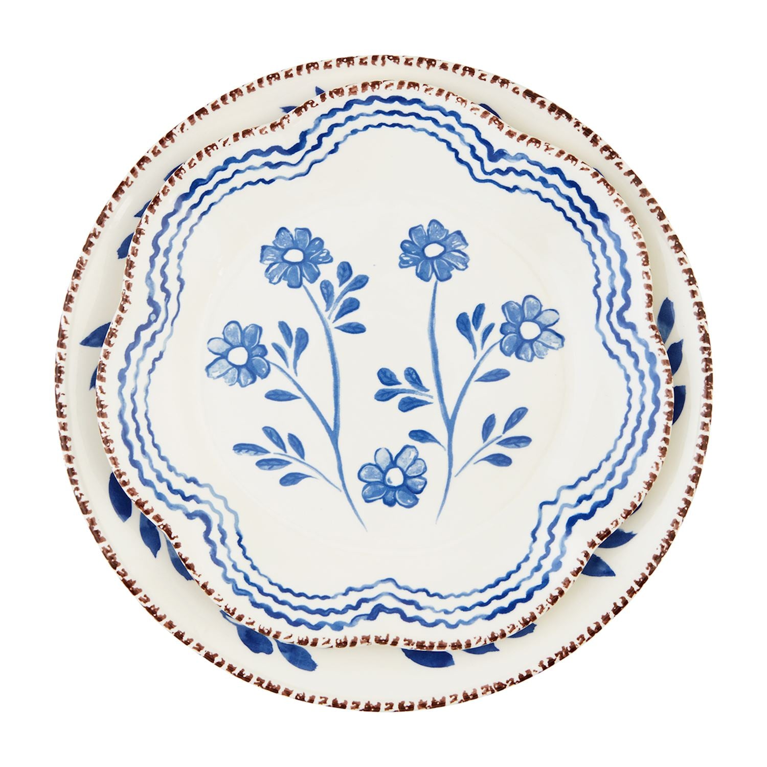Blue Floral Platter Set of 2 Madison's Niche Madison's Niche