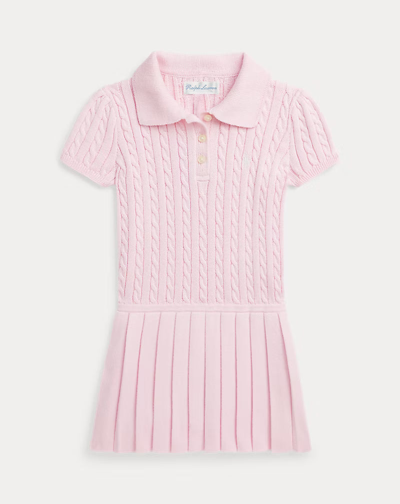 Mini-Cable Polo Sweater Dress