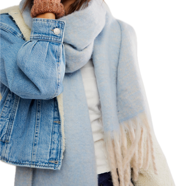 Winter Chill Blanket Scarf in Blue Madison's Niche