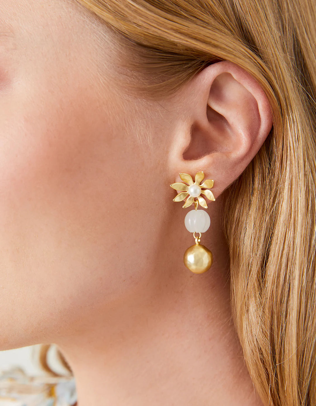 Chestnut Earrings in White - Madison's Niche 