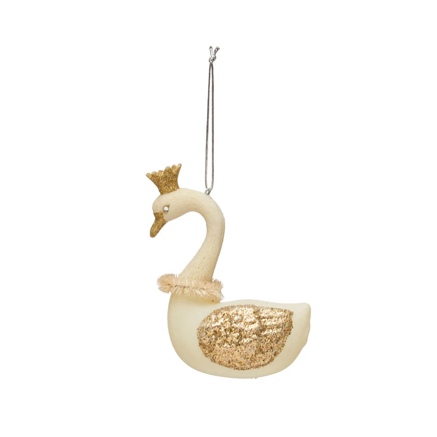 Glass Swan Ornament - Madison's Niche