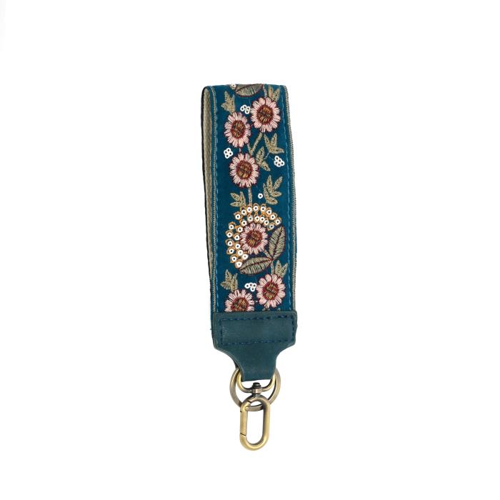 Teal Ornate Floral Keychain