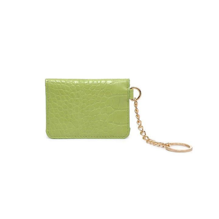 Gia Croco Card Holder in Lime