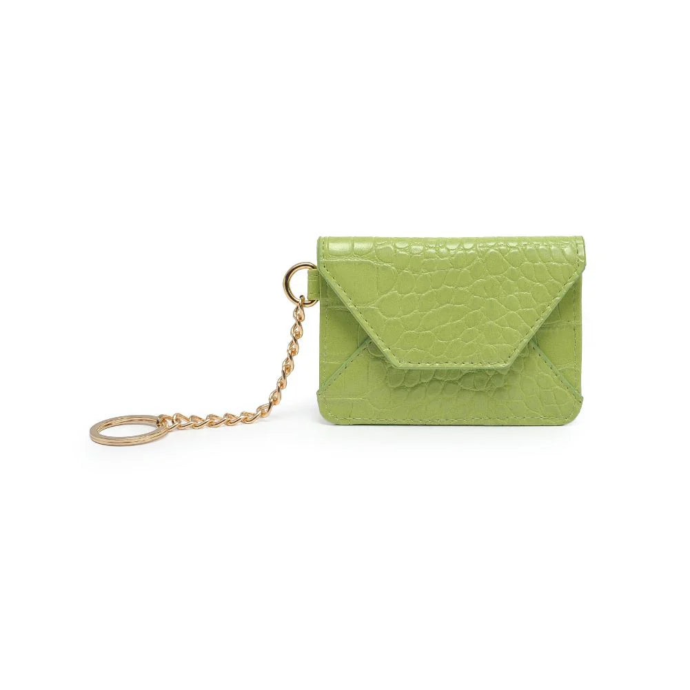 Gia Croco Card Holder in Lime