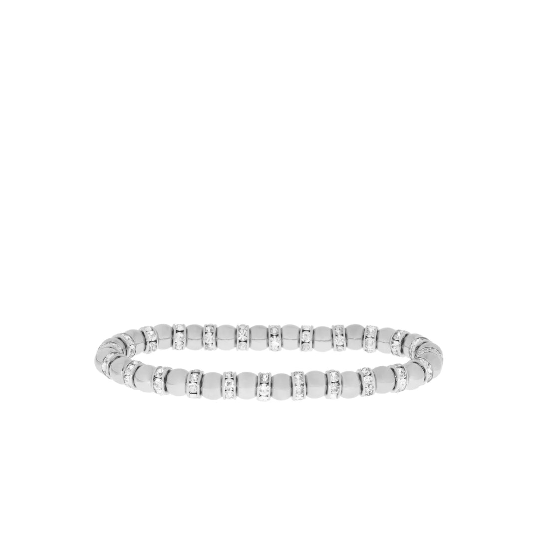 Pavé Beaded Bracelet in Silver - Madison's Niche 