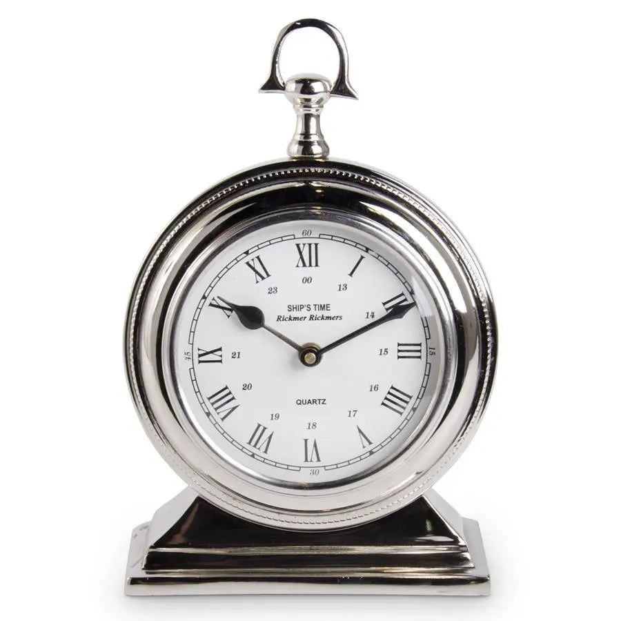 Polished Silver Tabletop Clock - Madison's Niche