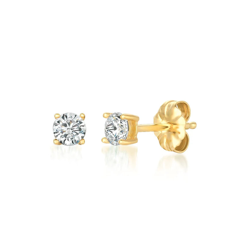 Solitaire 0.5ct Brilliant Stud Earrings in 18kt Yellow Gold - Madison's Niche 