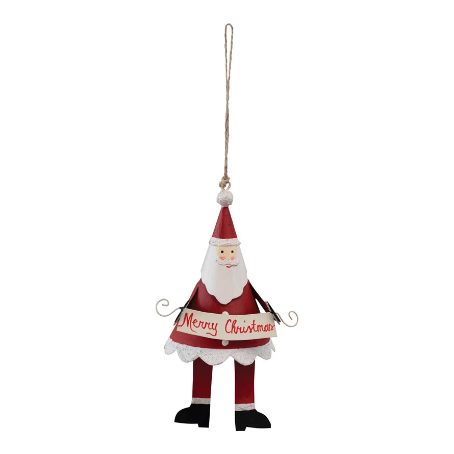 Tin Santa Ornament - Madison's Niche
