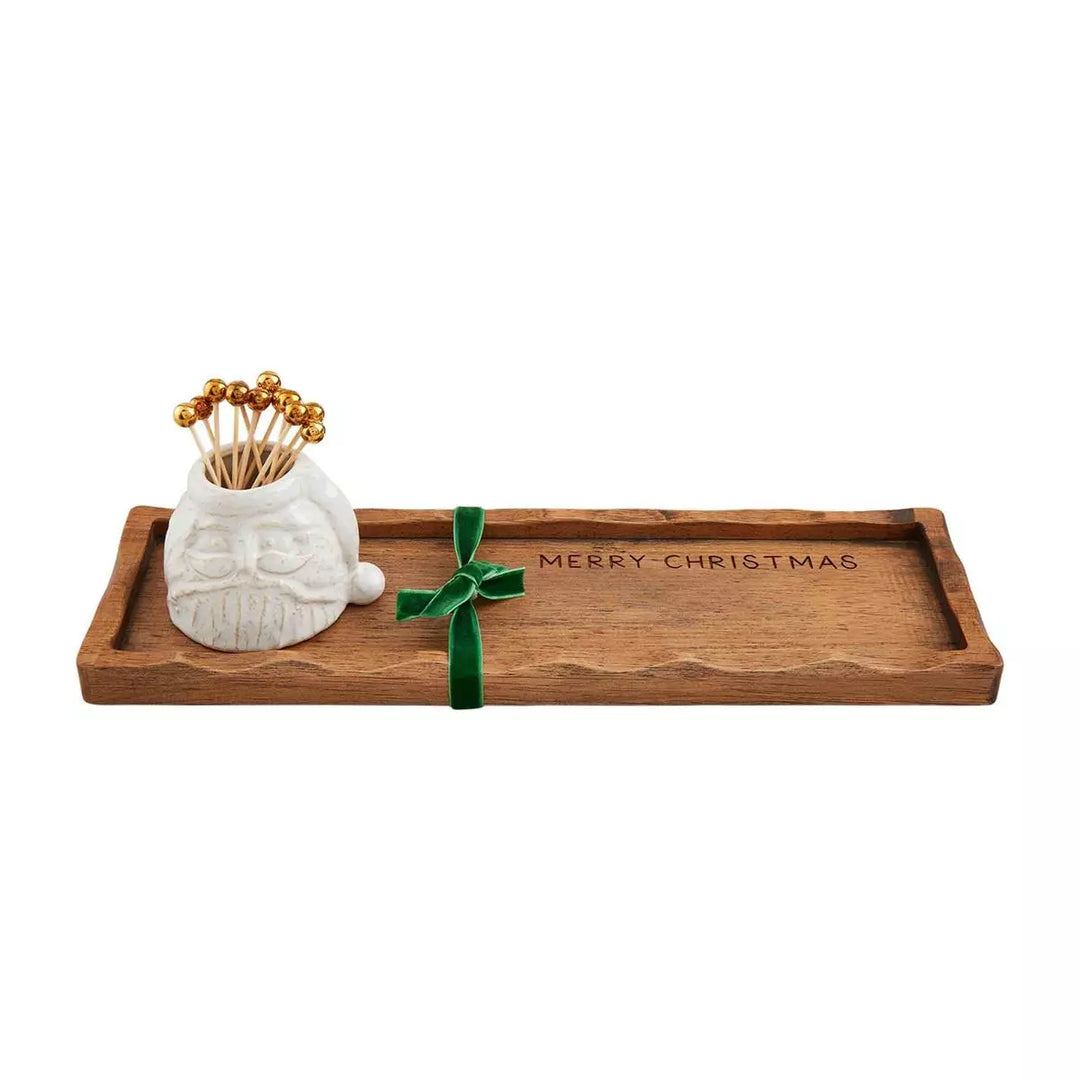 White Christmas Tray & Toothpick Set - Madison's Niche