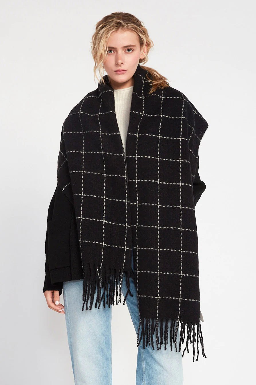 Willa Blanket Scarf in Black - Madison's Niche
