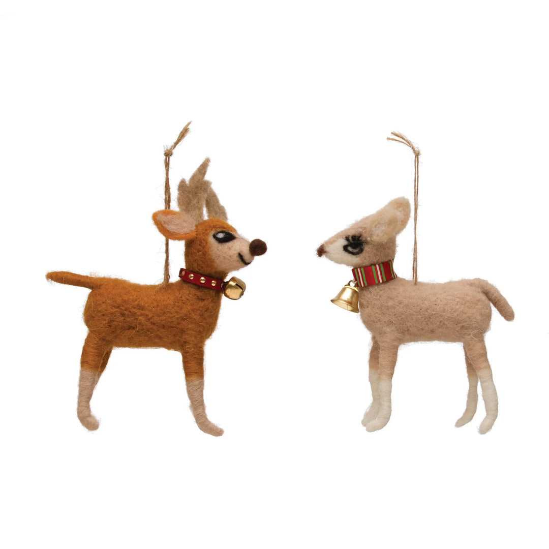 Wool Reindeer Ornament - Madison's Niche