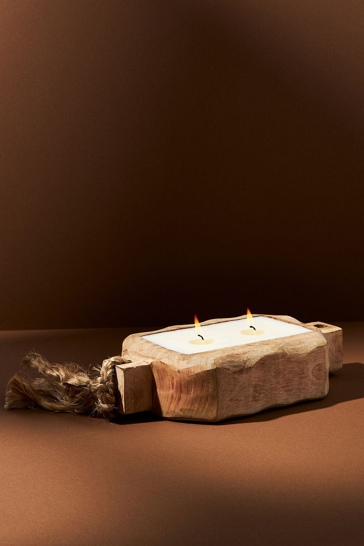 Grapefruit Pine Small Driftwood Candle Tray - Madison's Niche 