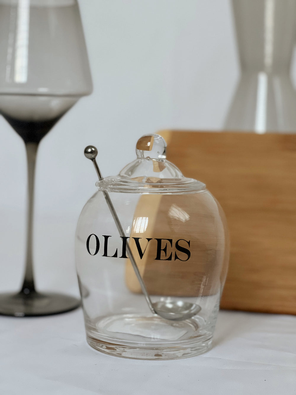 Olive Jar With Spoon - Madison's Niche 