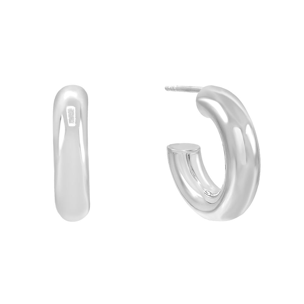 Thick Hollow Hoop Earring in Silver - Madison's Niche 