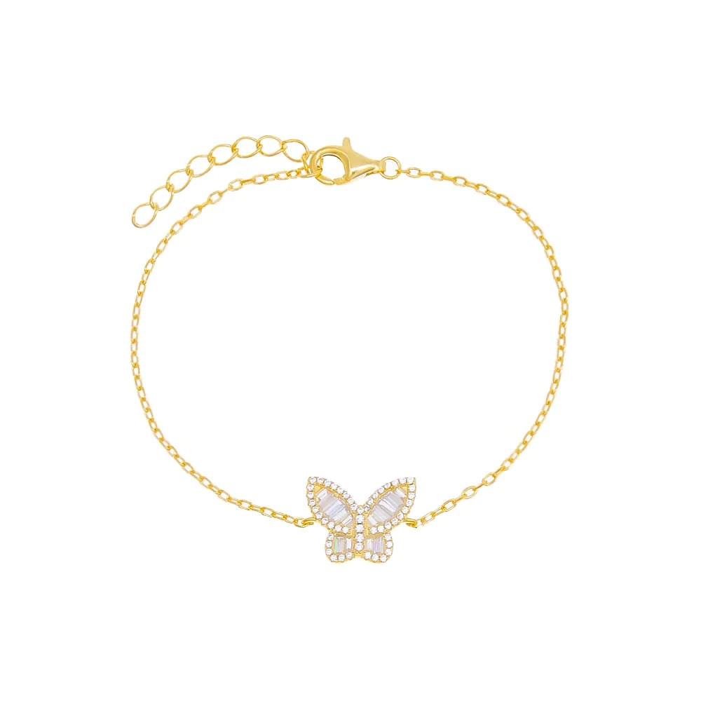 Baguette Butterfly Bracelet in Gold - Madison's Niche 