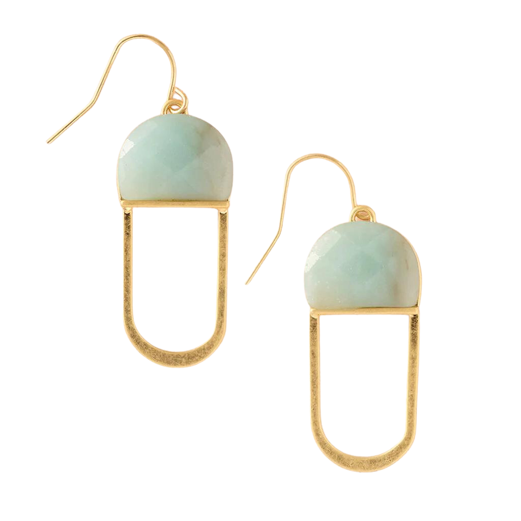 Stone Chandelier Earrings in Amazonite - Madison's Niche 