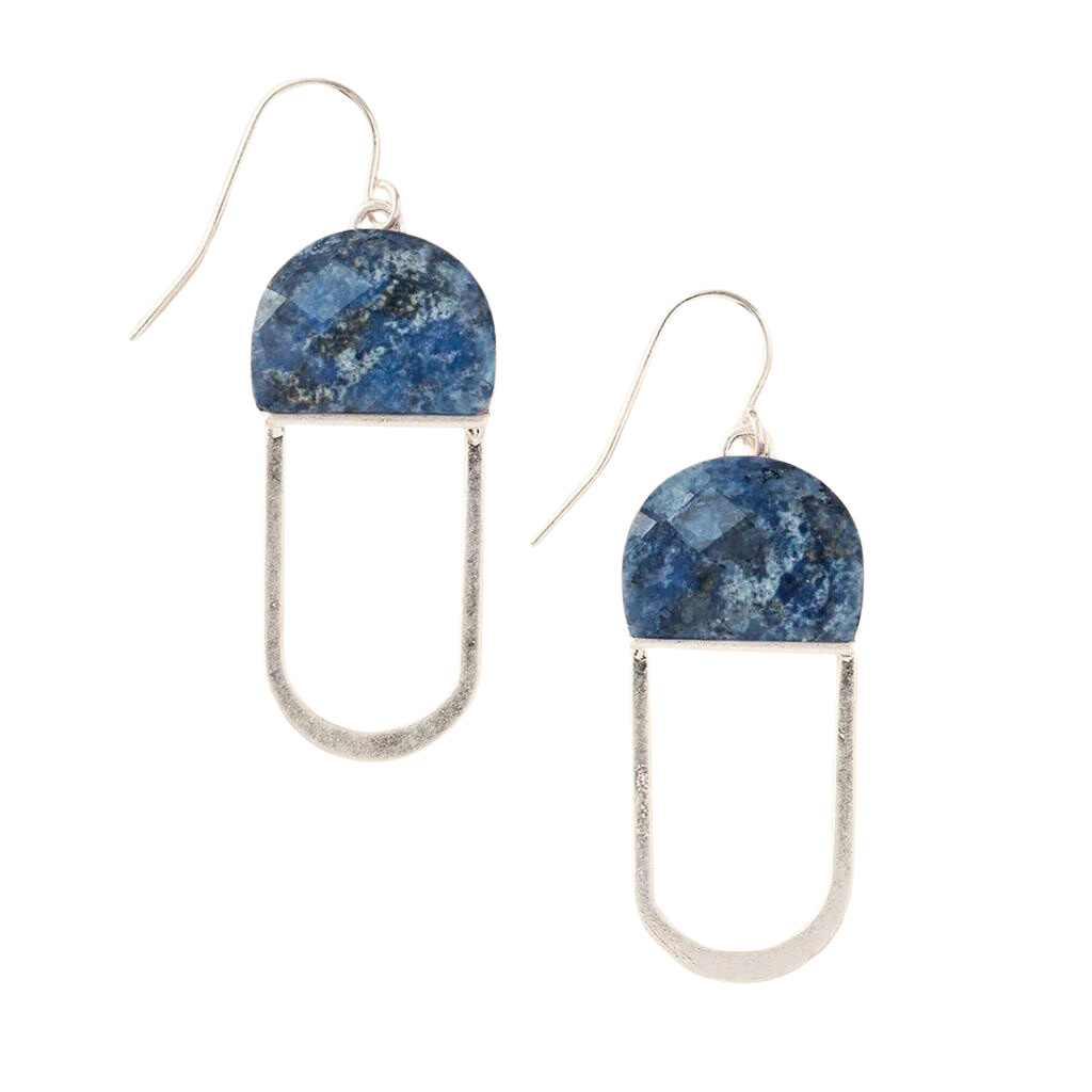 Stone Chandelier Earrings in Lapis - Madison's Niche 