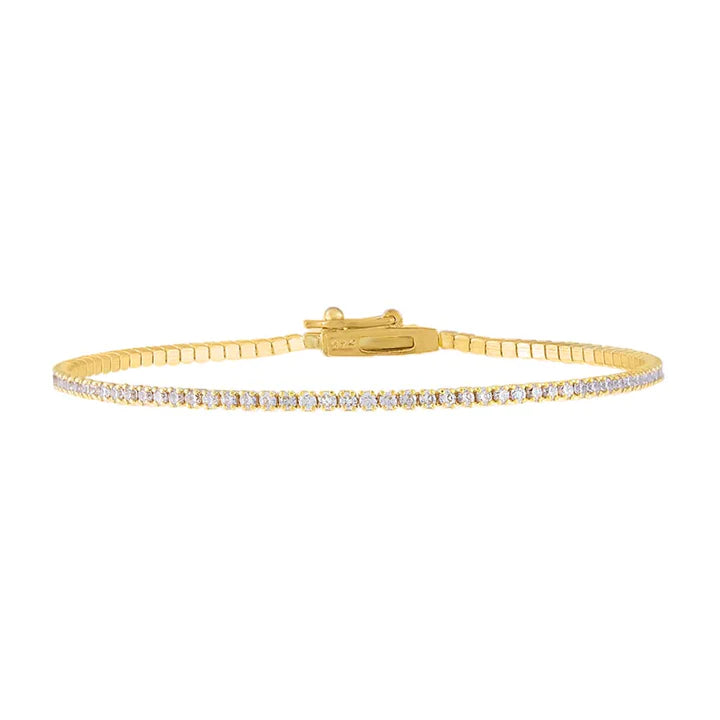 Classic Thin Tennis Bracelet in Gold - Madison's Niche