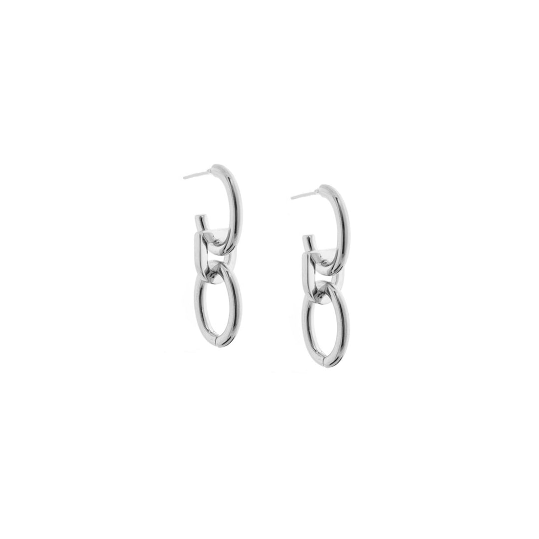 Oval D-Link Drop Earring in Silver - Madison's Niche