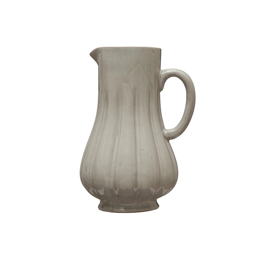 62oz. White Fluted Pitcher - Madison's Niche 