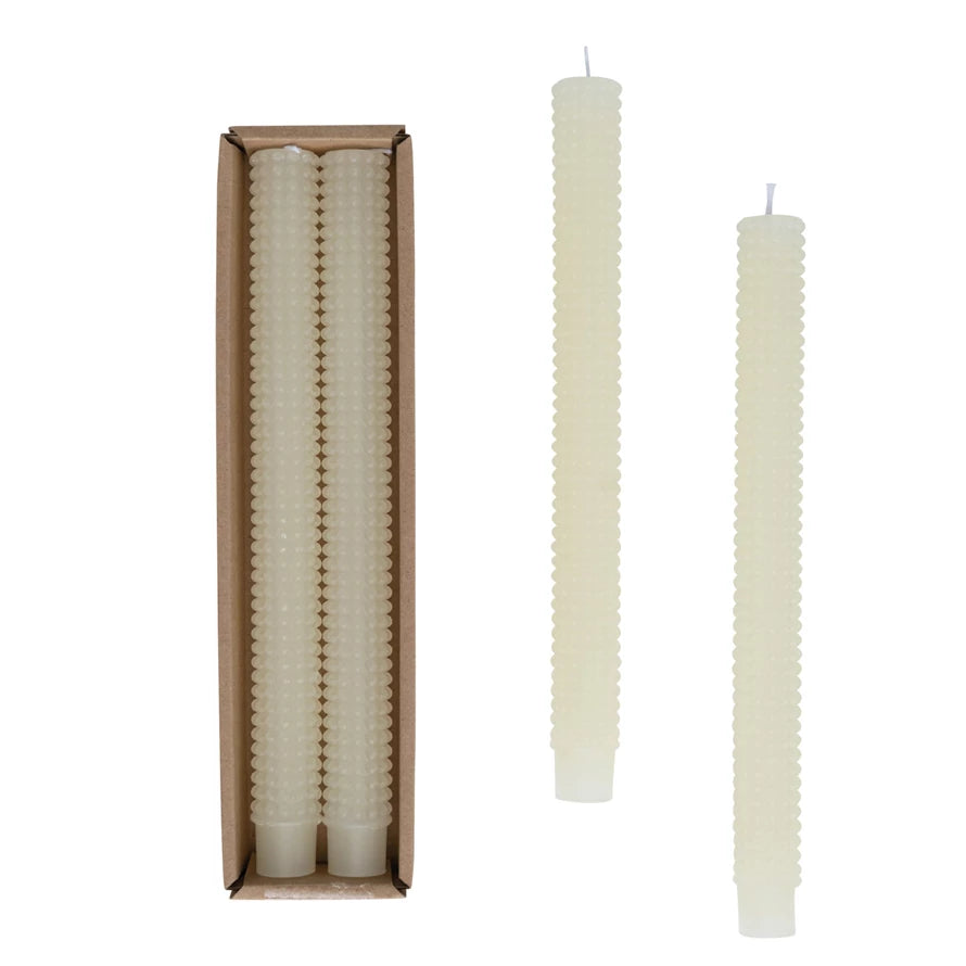 Hobnail Tapers in Ivory - Madison's Niche 