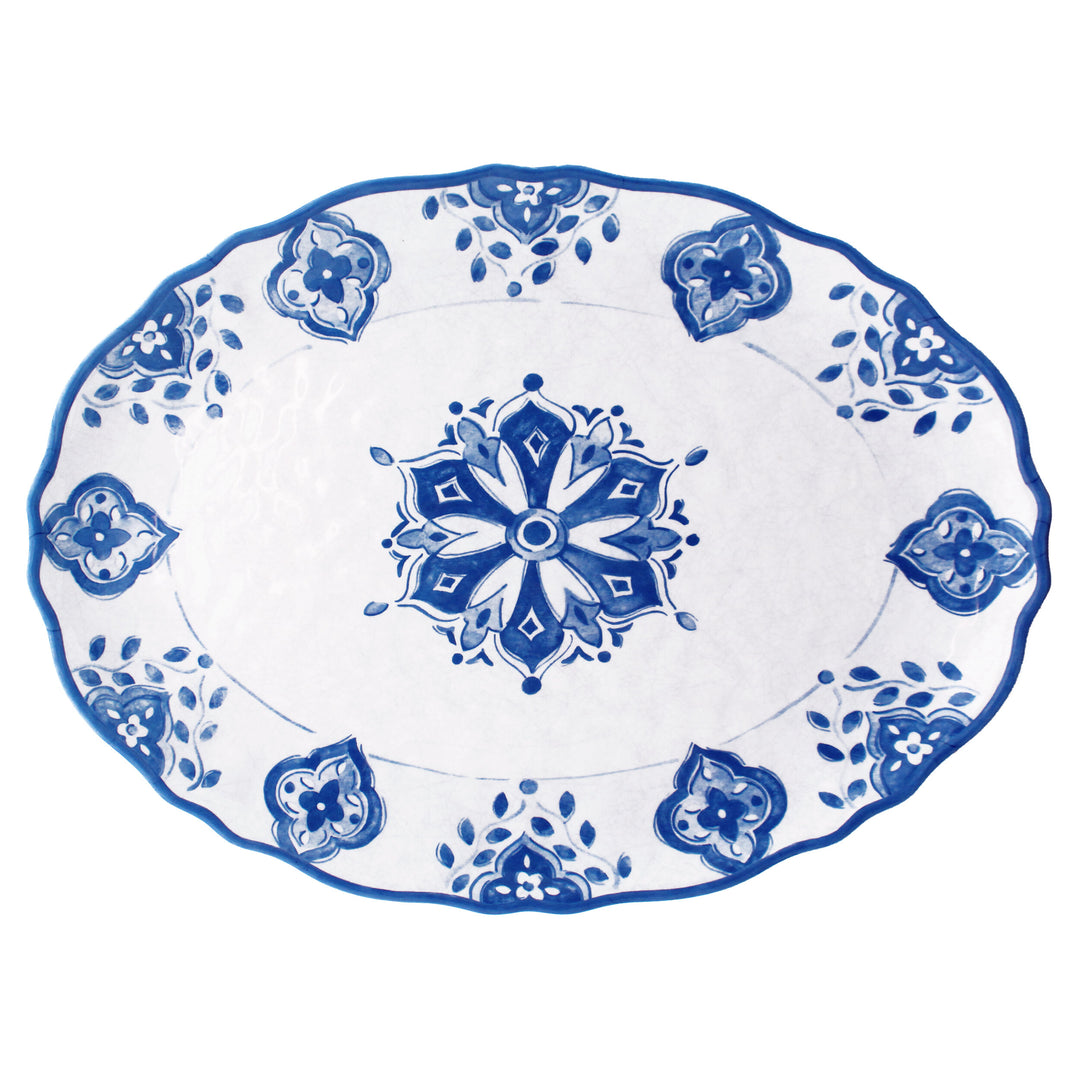 16" Oval Platter in Moroccan Blue - Madison's Niche 