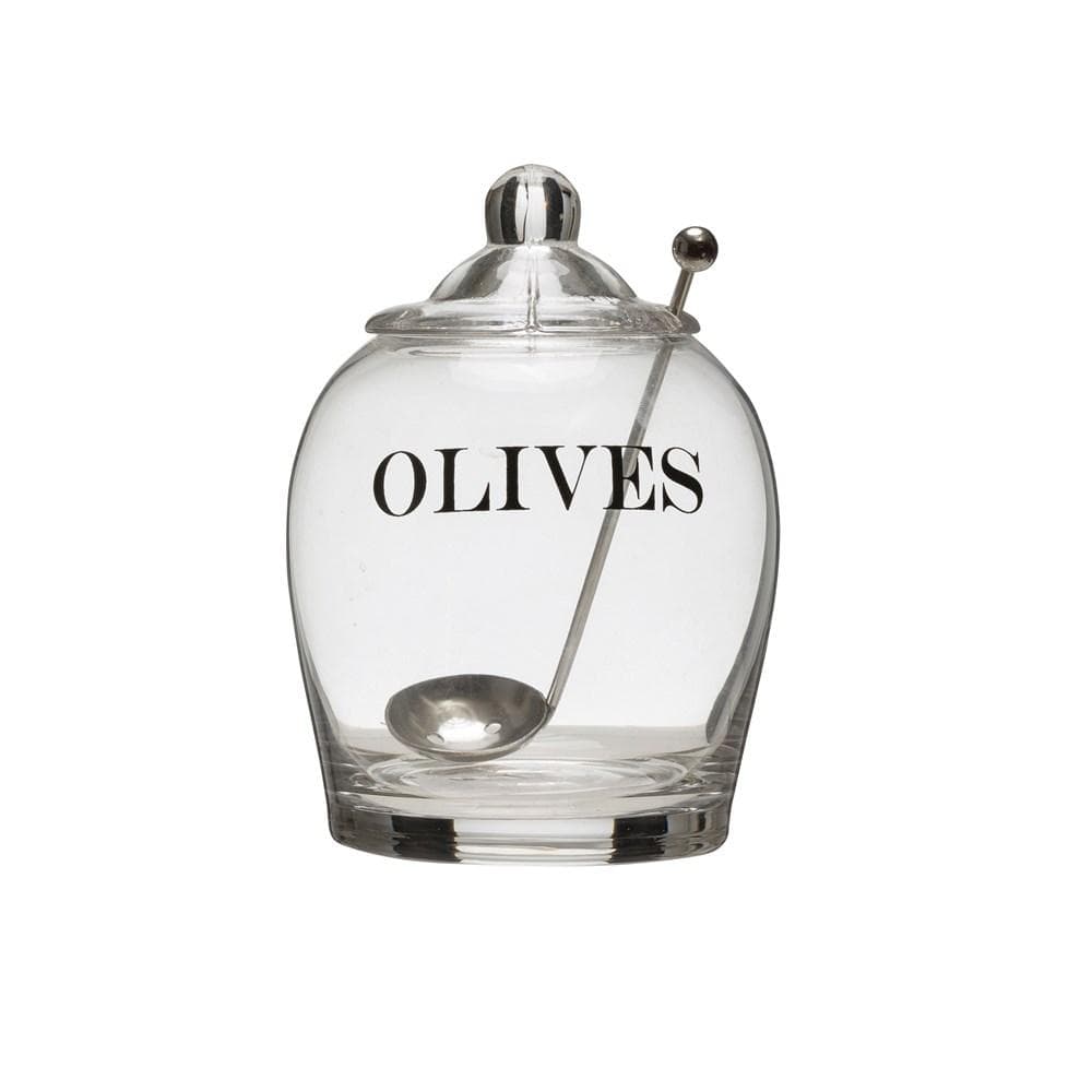 Olive Jar With Spoon - Madison's Niche 