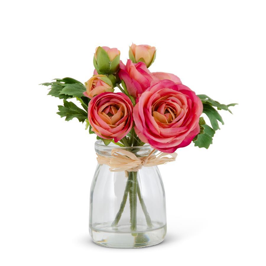 Pink Ranunculus in Vase - Madison's Niche