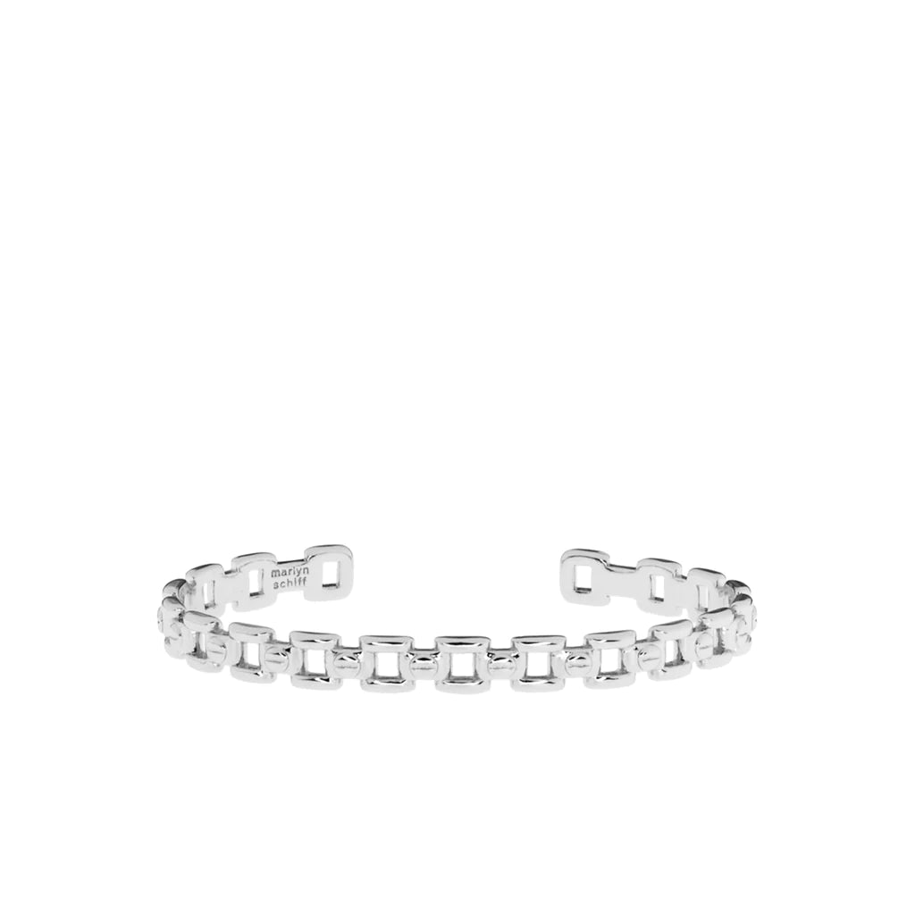 Square Link Cuff Bracelet in Silver - Madison's Niche