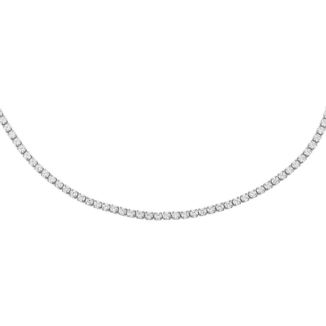 Thin Tennis Choker in Silver - Madison's Niche 