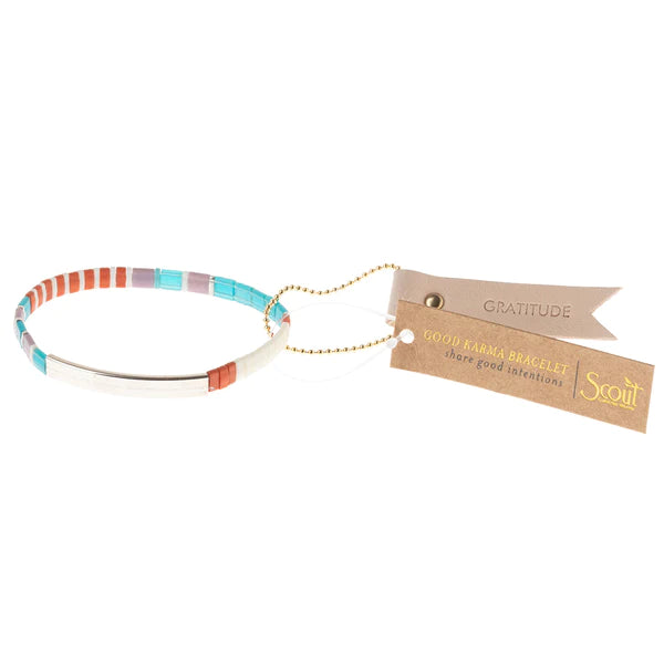 Silver Miyuki Bracelet in Gratitude - Madison's Niche 
