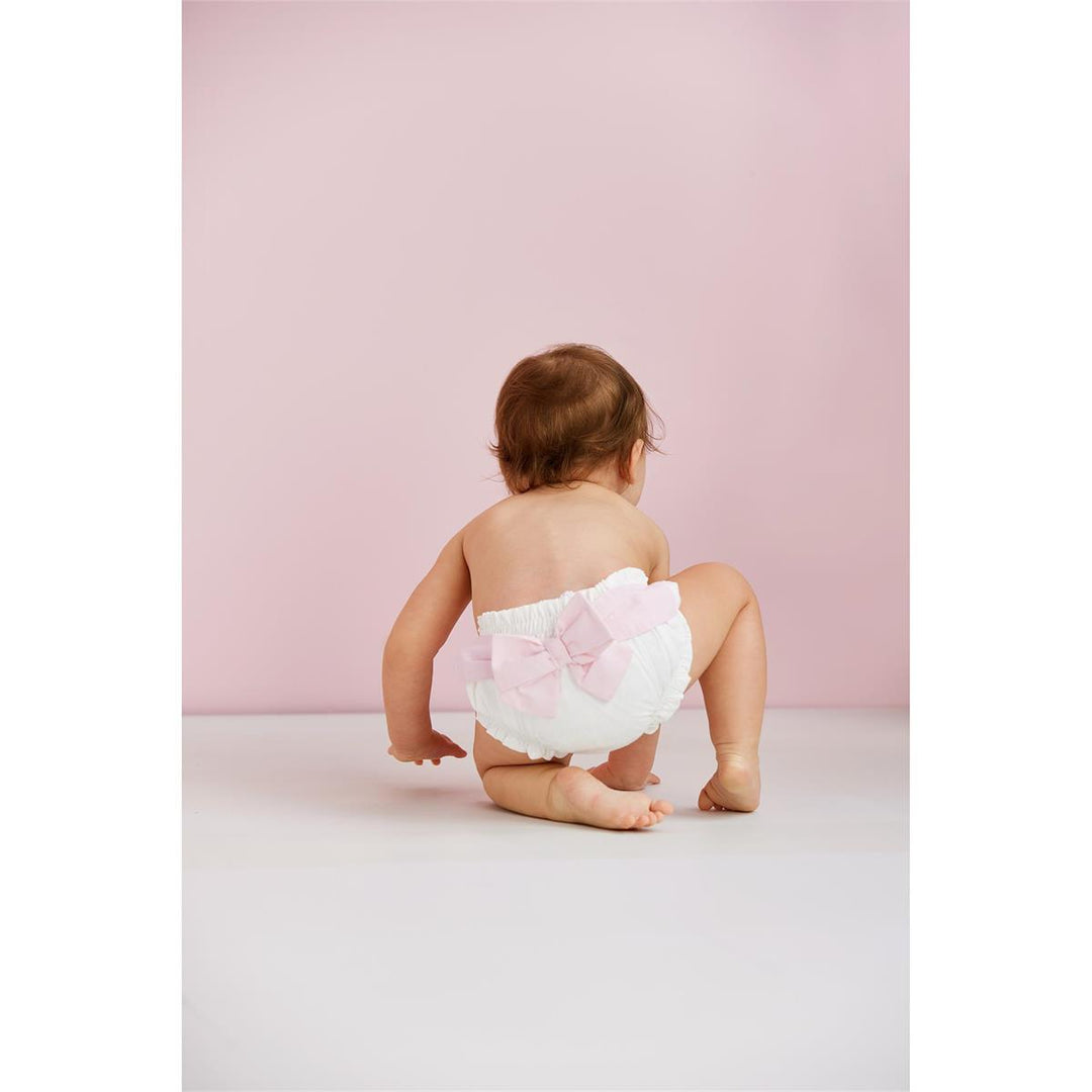 White Bow Diaper Cover - Madison's Niche 