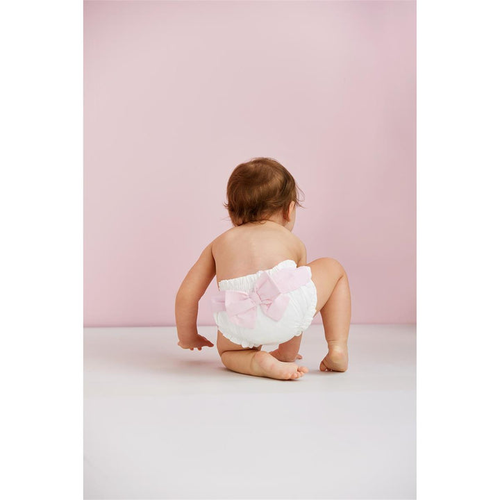 White Bow Diaper Cover