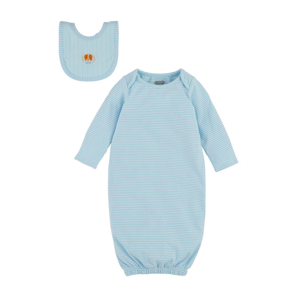 Blue Puppy Gown & Bib Set Madison's Niche 