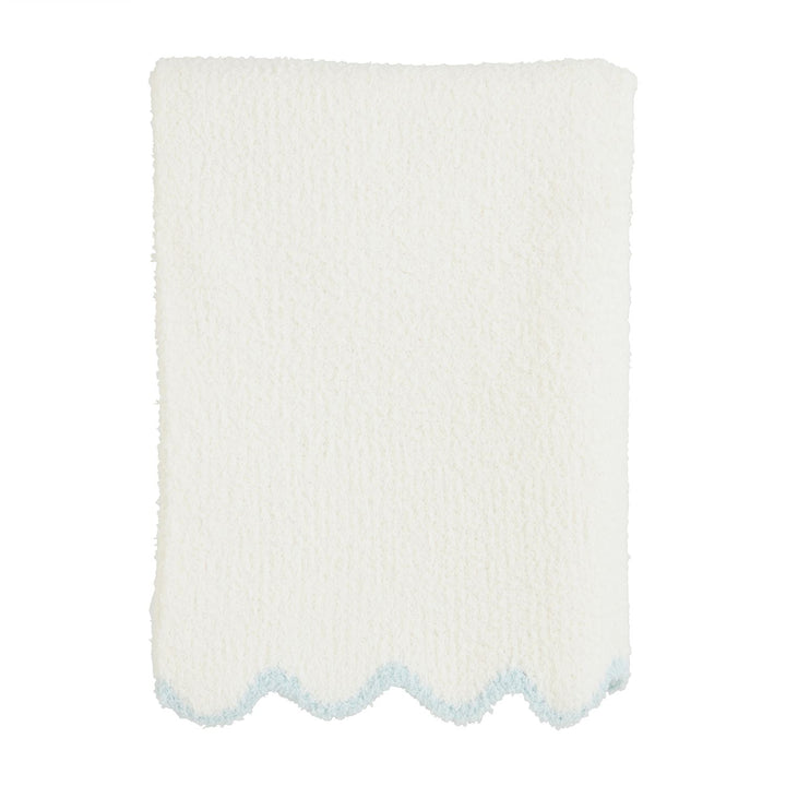 Blue Scallop Chenille Blanket - Madison's Niche 