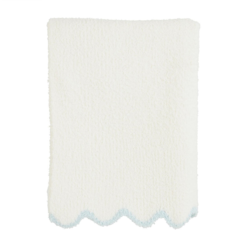 Blue Scallop Chenille Blanket - Madison's Niche 