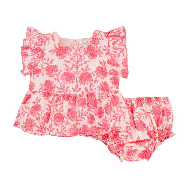 Pink Floral Pinafore Set