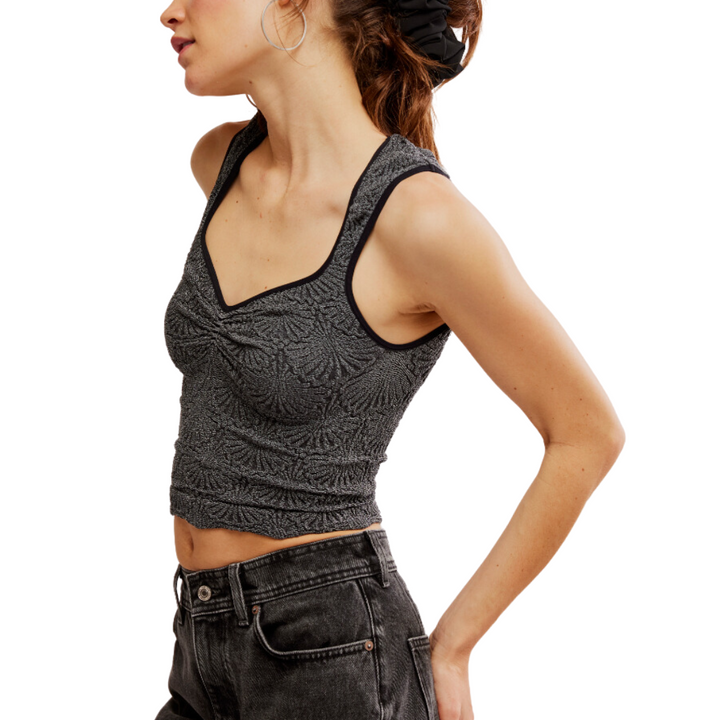 Love Letter Sweetheart Cami in Black