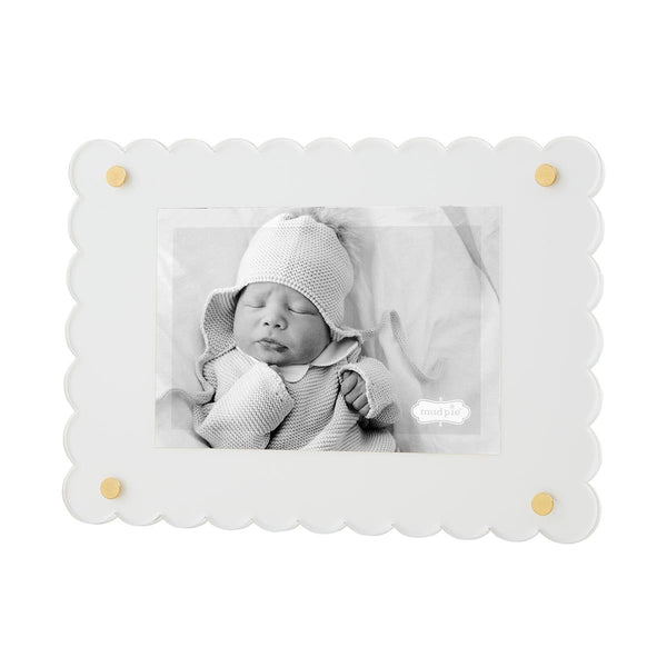 White Scallop Acrylic Frame Madison's Niche 