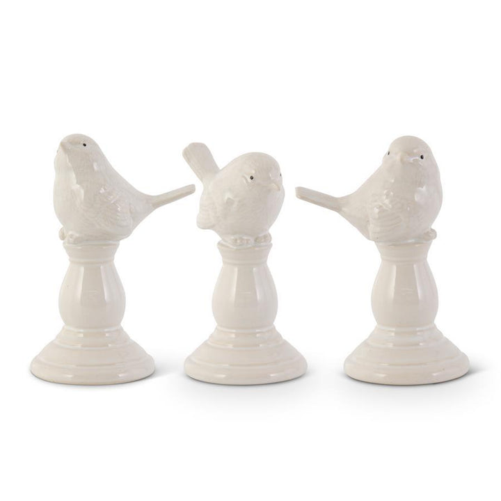Ceramic Bird on Pedestal - Madison's Niche 
