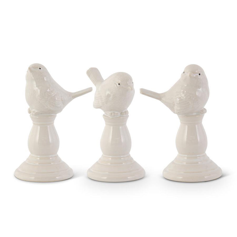 Ceramic Bird on Pedestal - Madison's Niche 