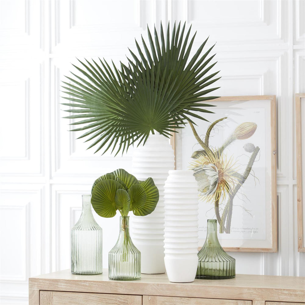 Green Ribbed Vase - Madison's Niche 