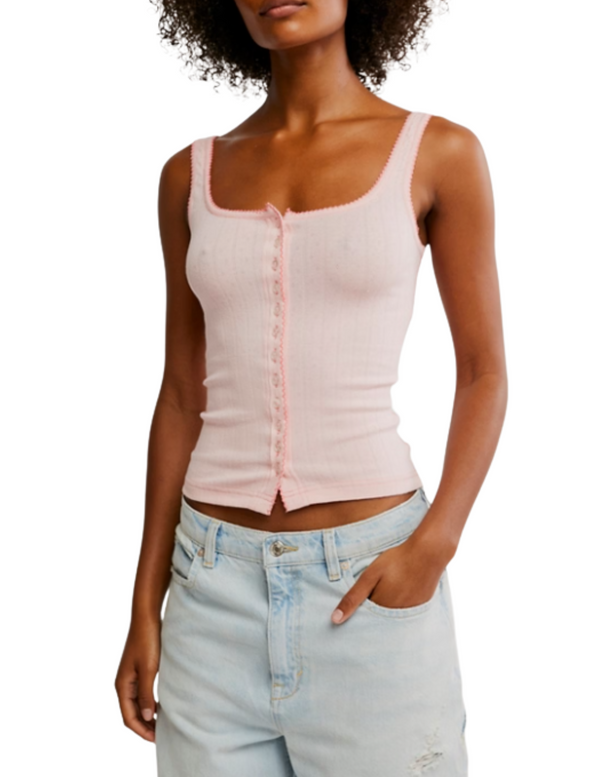 End Game Pointelle Tank in Blossom Madison's Niche 