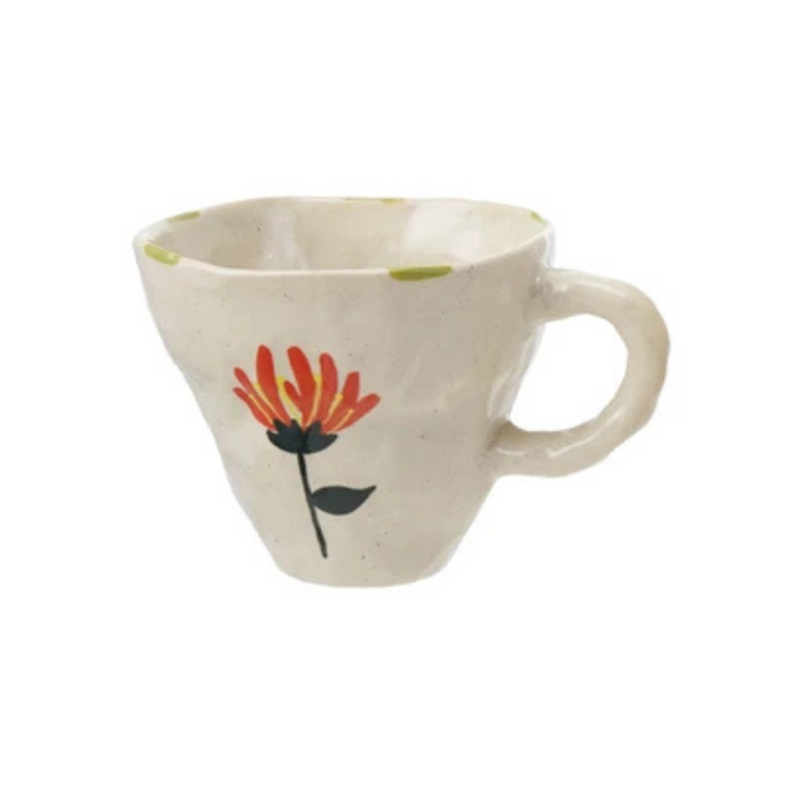 Hand-Painted Flower Mug