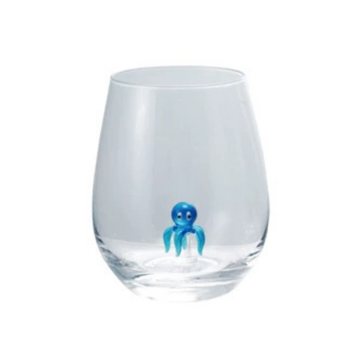 Wine Glass with Sea Figure