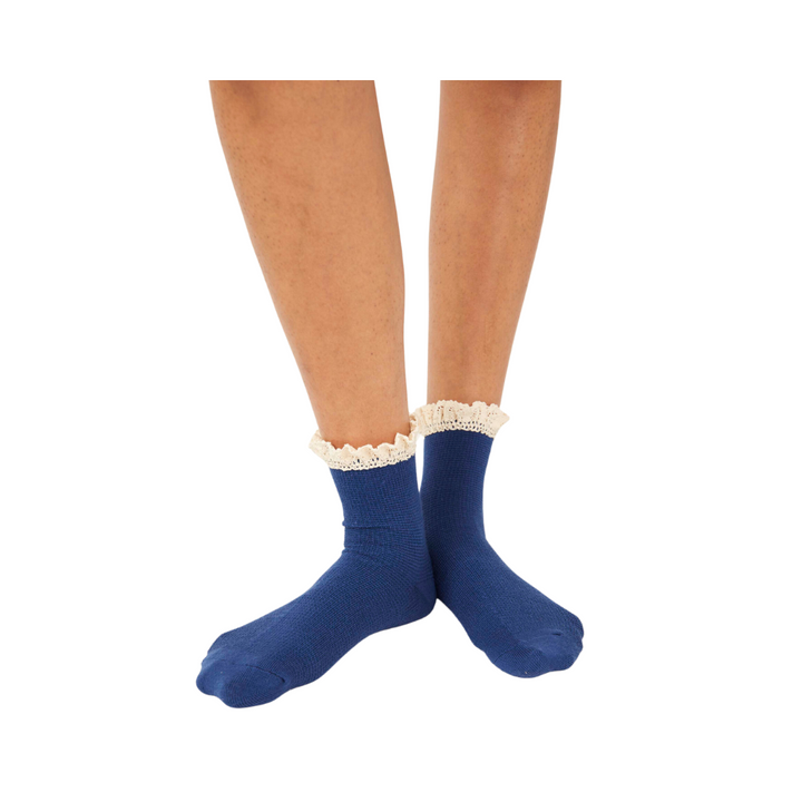 Waffle Knit Ankle Socks in Navy - Madison's Niche 