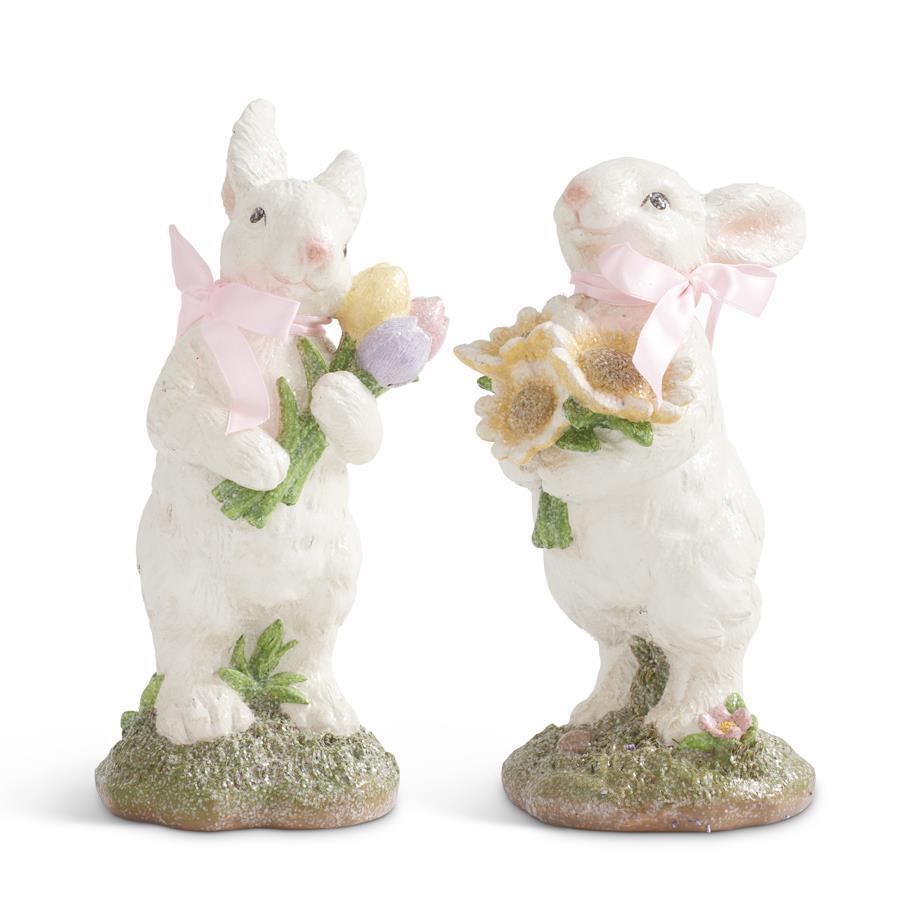 Glitter Bunny with Pink Bow - Madison's Niche 