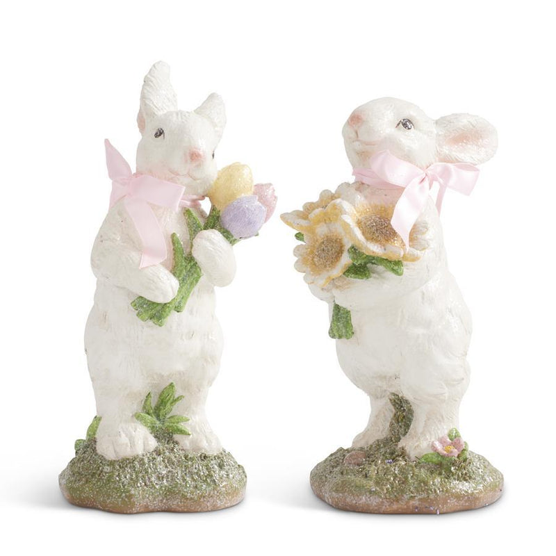 Glitter Bunny with Pink Bow - Madison's Niche 