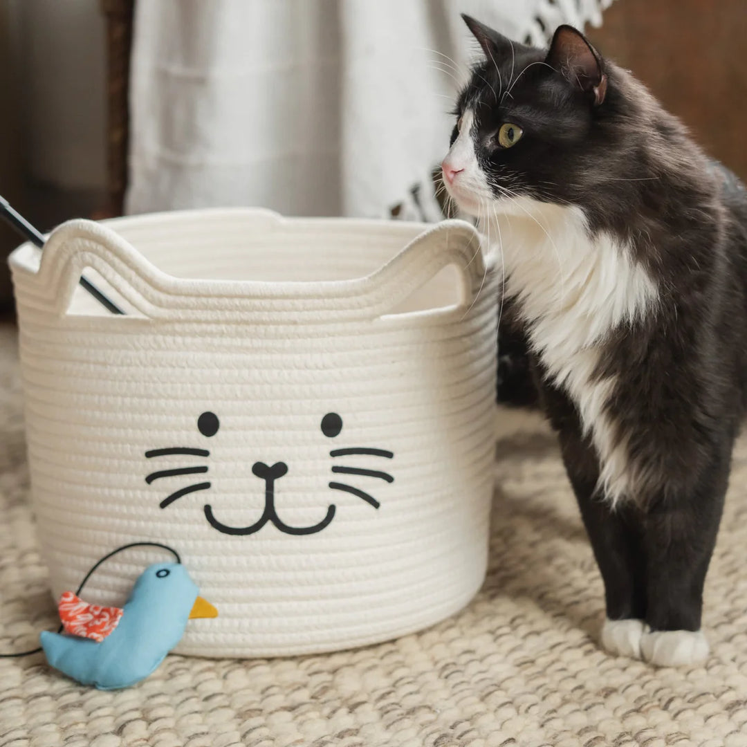 Kitty Cat Rope Basket - Madison's Niche 