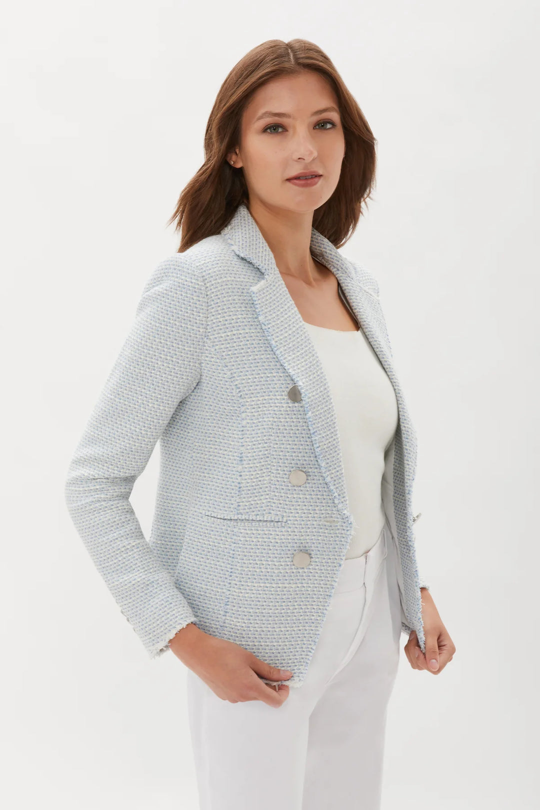 Double Breasted Tweed Blazer